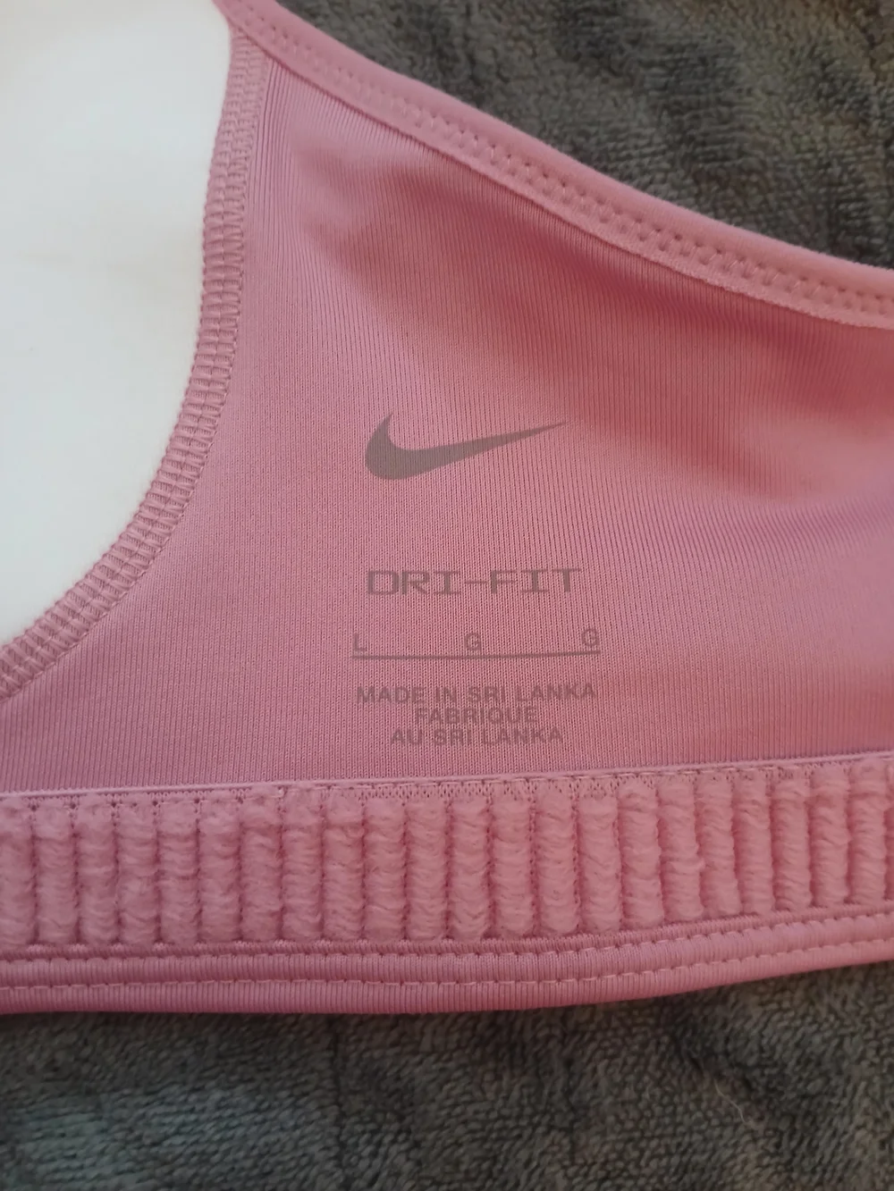 Nike Pink Racerback Sports Bra with White Swoosh